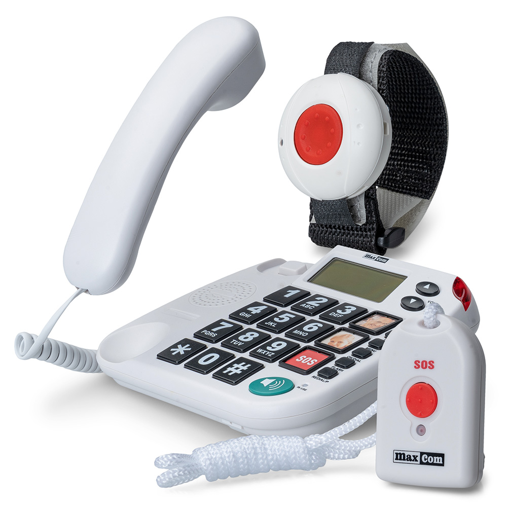 MAXCOM KXTSOS 481 Seniorentelefon mit  Arm- und Halsbandsender