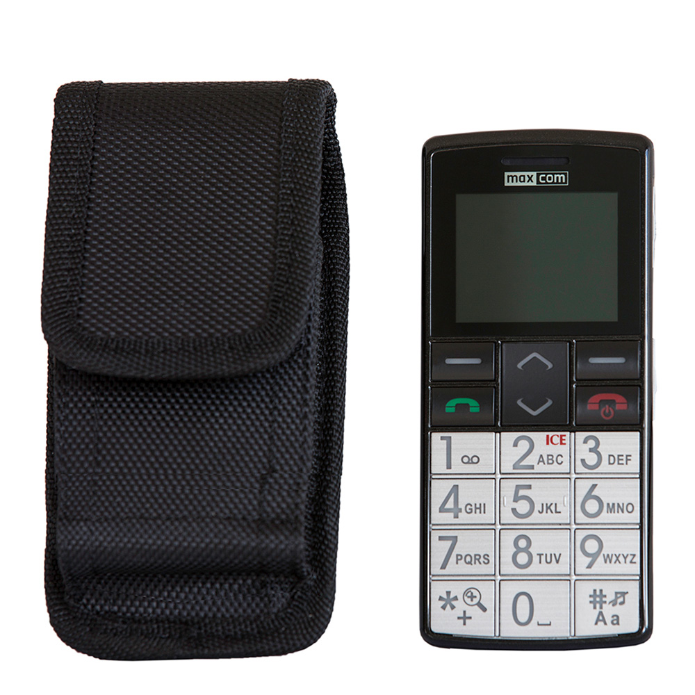 MAXCOM MM 715BB Großtasten-Handy mit Notrufarmband und Tasche